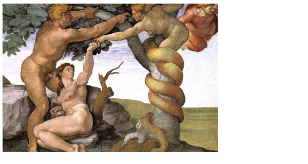 La tentación de la serpiente (Pintura de Miguel Ángel en la Capilla Sixtina)