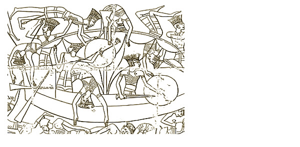 Derrota naval de los filisteos ante los egipcios