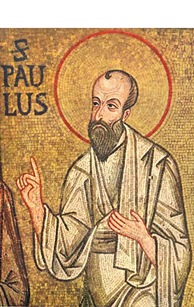 Imagen de san Pablo en un mosaico romano