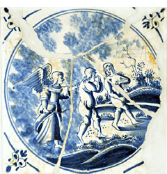 Azulejo holandés con motivo bíblico (siglo XVII)