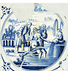 Azulejo holandés con motivo bíblico (siglo XVII)