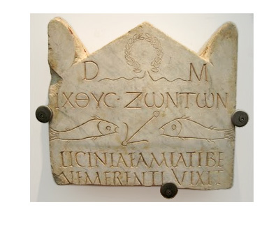 Lápida funeraria paleocristiana del s. II d.C.