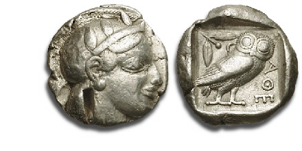 Tetradracma de mediados del siglo V a.C.