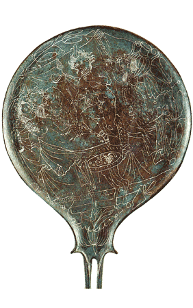 Espejo etrusco del siglo IV a.C.