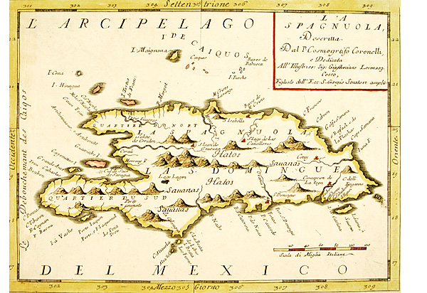 Mapa de la isla La Española