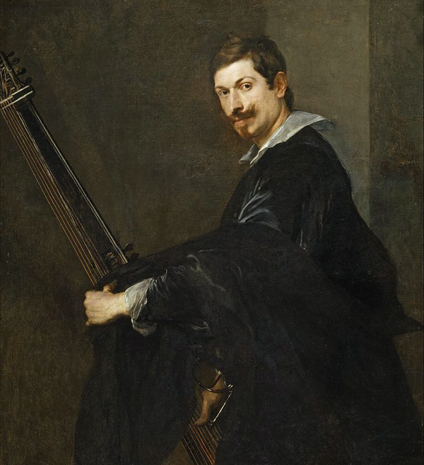 Hombre con laúd (pintura de Van Dijck)