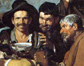 Detalle del cuadro Los borrachos (pintura de Velázquez)