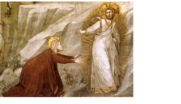Giotto di Bondone, Noli me  tangere (detalle)