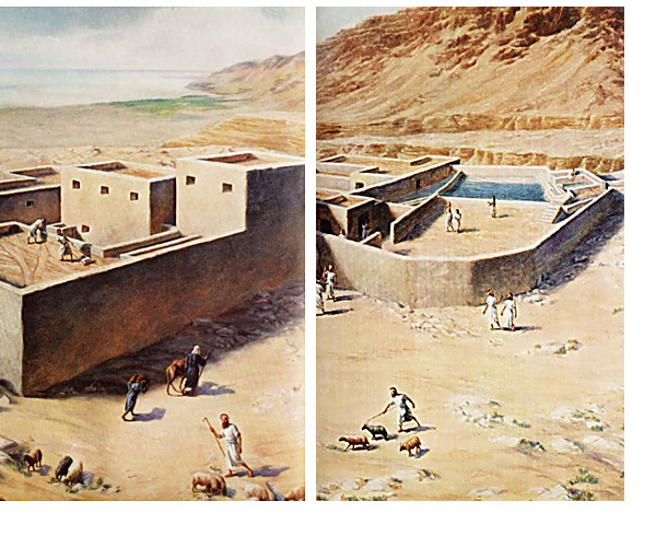 Reconstrucción del centro monástico de Qumrán