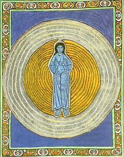 Visión de la Trinidad según la monja alemana Hildegard von Bingen, siglo XII