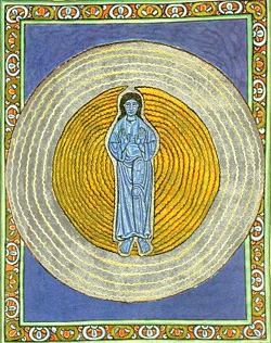 Visión de la Trinidad según la monja alemana Hildegard von Bingen, siglo XII Visión de la Trinidad según la monja alemana Hildegard von Bingen, siglo XII