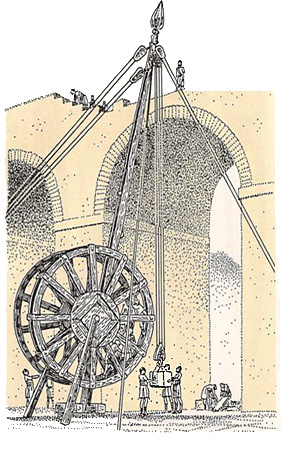 Construcción de un puente romano