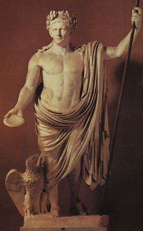 Emperador Claudio, sucesor de Calígula. Representado como Júpiter