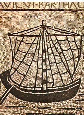 Nave mercante cartaginesa (Mosaico romano)